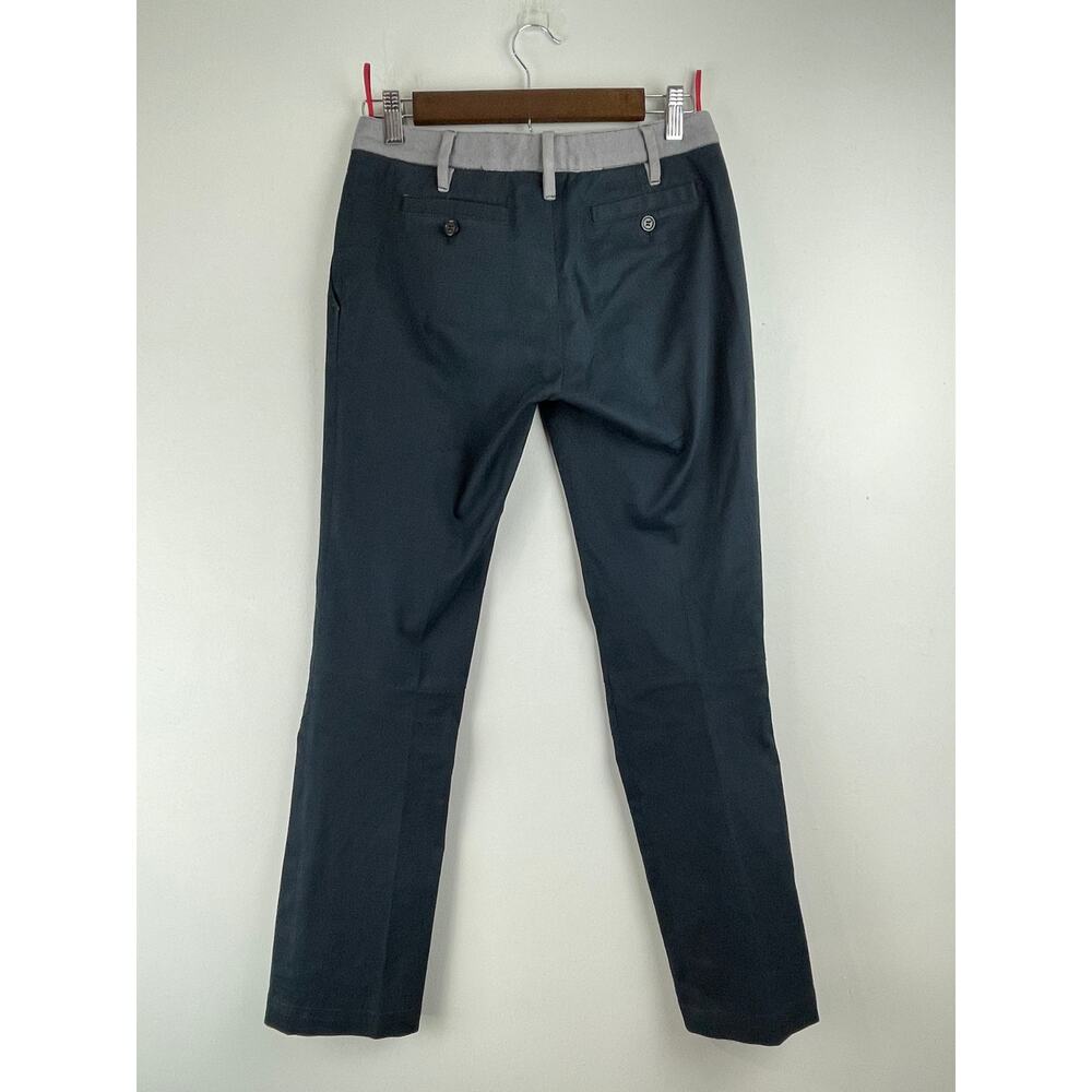 PRADA Linea Rossa Technical Tailored Trousers Navy Grey Red Trim IT 40 US 4